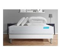 Pack BIOCARE 140x190 Mousse à mémoire de forme BIO 5 zones Maxi épaisseur + Couette + 2 oreillers G