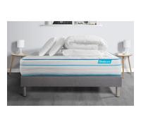Pack BODYZONE+ 140x200 Ressorts ensaches, visco 5 zones Ultra epaisseur + Couette + 2 oreillers