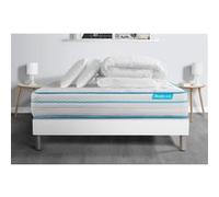 Pack BODYZONE+ 160x200 Ressorts ensaches, visco 5 zones Ultra epaisseur + Couette + 2 oreillers
