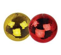 Pack Boules à Facettes Rouge et Gold 30 Cm FxLab - en verre miroir poli coloré (10mm x 10mm), Sono DJ Ambiance, Disco LED