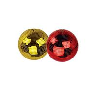 Pack Boules à Facettes Rouge et Gold 30 Cm FxLab - en verre miroir poli coloré (10mm x 10mm), Sono DJ Ambiance, Disco LED