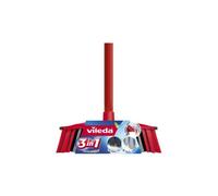 Vileda Brosse 3-en-1 Anti-choc avec manche – 3 poils différents, toutes surfaces – Rouge/Noir