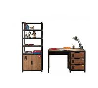 Pack - Bureau Enfant & Bibliothèque "Alex" Marron & Noir