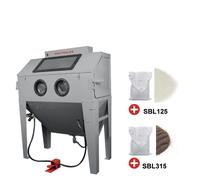 PACK Cabine de sablage 420 L avec 25 kg de microbilles de verre et 25 kg de corindon brun MW Tools CAT420SET