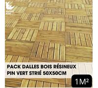Pack Caillebotis - Pin vert - 50 x 50 cm x Ep.3.8 cm - À partir de 1 m²