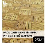 Pack Caillebotis - Pin vert - 50 x 50 cm x Ep.3.8 cm - À partir de 1 m²
