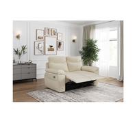 PACK - Canapé de relaxation ROSS électrique 2 places et fauteuil en tissu antitache - Beige