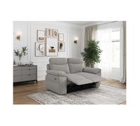 PACK - Canapé de relaxation ROSS électrique 2 places et fauteuil en tissu texturé 3D - Gris clair