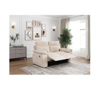 PACK - Canapé de relaxation ROSS électrique 2 places et fauteuil en velours côtelé - Beige