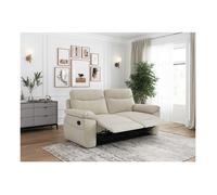 PACK - Canapé de relaxation ROSS manuel 3 places et fauteuil en tissu texturé 3D - Beige
