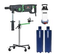 Pack Carotteuse à sec ou à eau ETN162/3 + Support mobile EIBENSTOCK + Pulvérisateur + 2 couronnes Ø102/450 mm et Ø127/450 mm BETON