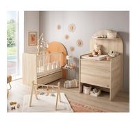 Pack chambre bébé évolutif - Lit 120x60 transformable en 90x190 + commode à langer évolutive en bureau - ARCHE