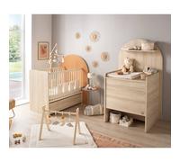 Pack chambre bébé évolutif - Lit 120x60 transformable en 90x190 + commode à langer évolutive en bureau - ARCHE