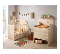 Pack Chambre Bébé Évolutif ? Lit 120x60 Transformable En 90x190 + Commode À Langer Évolutive En Bureau - Arche Marron TU