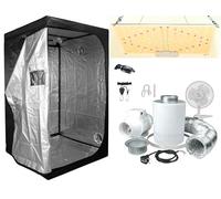 Pack Chambre de Culture LED 1500W Full Spectrum - 40x40x120cm / 60x60x140cm / 80x80x160cm au choix. Kit Box complet, LED avec Switch, Timer, Extracteur d'air, Filtre à charbon et Ventilateur...