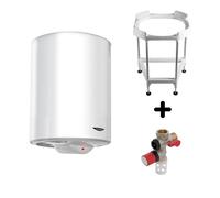 Pack Chauffe-eau Vertical Mural Stéatite 100L Ariston SAGEO + Trepied 4090027 + Groupe Sécurité Inox