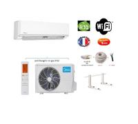 Pack Climatiseur réversible Mono-split MIDEA ARUM 3500w 35m2 + kit 5m de pose complet WIFI INTEGRE