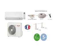 Pack Climatiseur réversible Mono-split TOSHIBA NAKA 3,5 kw 35m2 + kit 5m de pose complet