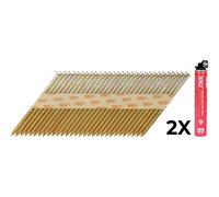 Pack clous annelés en bande D34° et 2 cartouches de gaz - x2000 - Ø2,87 x 50 mm SENCO
