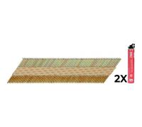 Pack clous annelés en bande D34° et 2 cartouches de gaz - x2000 - Ø3,1 x 70 mm SENCO