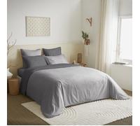 Pack complet 6 pièces Gris/Anthracite réversible housse de couette pour lit 180 x 200 cm ""King size"" - Anthracite -