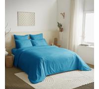 Pack complet 6 pièces unicolore Turquoise housse de couette pour lit 160 x 200 cm