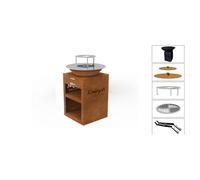 Pack complet Brasero Corten Saturn High L - 60cm - Plaque acier rectifié