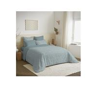 Pack complet housse de couette - Céleste - 240x220 cm - 100% coton - Réversible - 6 pièces
