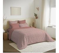 Pack complet housse de couette - Céleste pêche - 240x220 cm - 100% coton - Lavable en machine - 6 pièces
