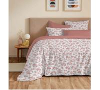 Pack complet housse de couette réversible ""Vanessa"" 6 pièces pour lit 140 x 190 Eloise Abricot - -