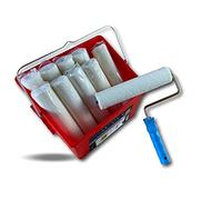Pack complet peinture | 10 manchons laqueur velours à visser longueur 250 mm | 1 monture | 1 seau 8 litres | 1 grille essorage intégrée XXL | Idéal grandes surfaces | Kibros SOASYM02