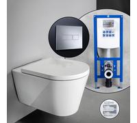Pack complet WC suspendu Kartell LAUFEN et bâti-support neeos,, H8203374000001+16601CR#SET,
