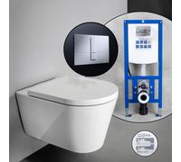 Pack complet WC suspendu Kartell LAUFEN et bâti-support neeos,, H8203374000001+16791CR#SET,