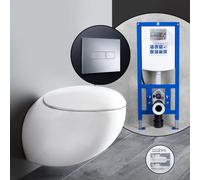 Pack complet WC suspendu LAUFEN IL BAGNO ALESSI One et bâti-support neeos,, H8209714000001+16601CR#SET,