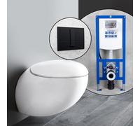 Pack complet WC suspendu LAUFEN IL BAGNO ALESSI One et bâti-support neeos,, H8209714000001+16791BM#SET,