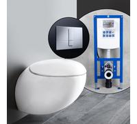 Pack complet WC suspendu LAUFEN IL BAGNO ALESSI One et bâti-support neeos,, H8209714000001+16791CR#SET,