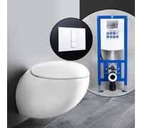 Pack complet WC suspendu LAUFEN IL BAGNO ALESSI One et bâti-support neeos,, H8209714000001+16791WH#SET,