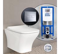 Pack complet WC suspendu VitrA Matrix et bâti-support neeos,, 8484B003-1867+16601CR#SET,