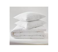 Pack Couette Blanrêve très chaude 240 x 220 + 2 Oreillers 60 x 60 Polycoton Confort traité Anti Acarien Soft & care