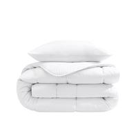 Pack couette hiver 550g 140x200 et 1 oreiller éco naturel moelleux 60x60 - Blanc - Someo