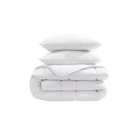 Pack couette mi-saison 350g et oreiller éco naturel moelleux enveloppe coton bio 260x240