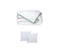 Pack Couette tempérée 220 x 240 + 2 oreillers 60 x 60 cm - Anti-acariens naturel Greencare - AZYLIA II