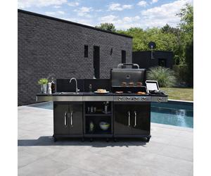 Pack Cuisine Extérieure FIDGI 4 avec Barbecue Gaz + Desserte + Evier
