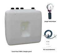Pack Cuve fioul 1500 L simple paroi + Kit aspiration Roth + Jauge