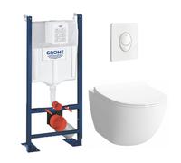 Pack Cuvette Compacte SENTO RIM-EX sans bride + Rapid SL autoportant NF + plaque Skate Air blanc ProjectSentoRimlessCOMPACT-3