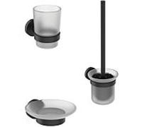 pack d'accessoires Ideal Standard IOM A9245XG Silk noir, brosse WC , porte-savon, gobelet