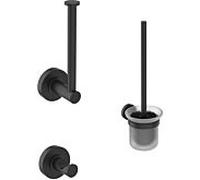 Ideal Standard Ensemble Accessoires pour Salle de bain Patère Porte Serviette, Porte Papier Toilette et Brosse WC Noir IOM A9245XG