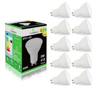 Pack de 10 Ampoules Led GU10 5W Blanc Froid 6000K eq. 50W Halogène 120°