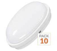 Pack de 10 - Applique LED Murale 20W Blanche Ronde IP65 - Blanc Froid 6000K - 8000K