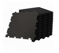 Pack de 10 Dalles PVC Clipsables Noires 50x50 cm Antidérapantes - Revêtement de Sol Garage, Atelier INTEC